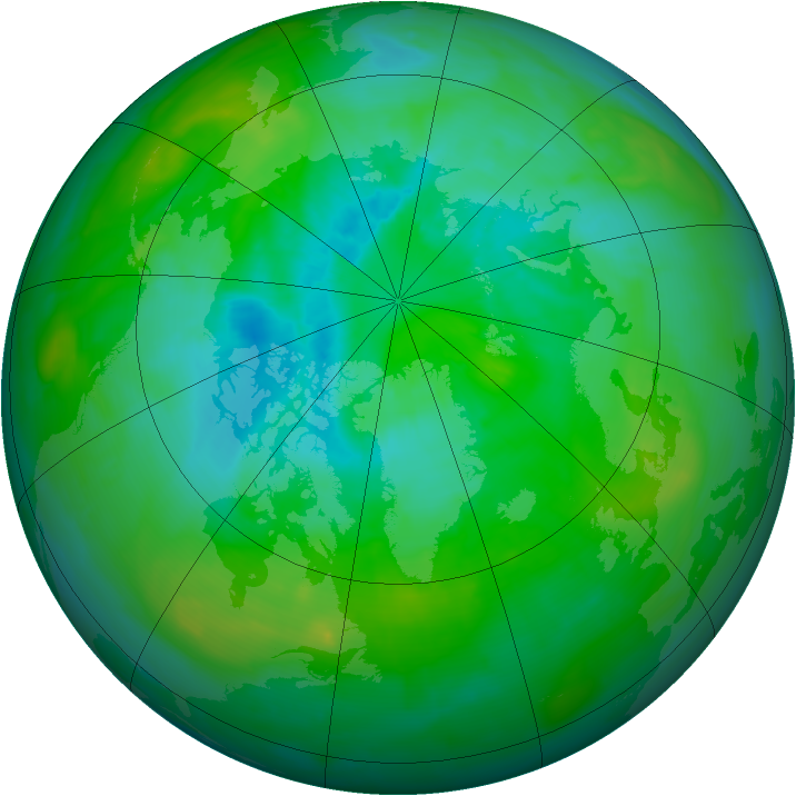 Arctic ozone map for 13 August 2013